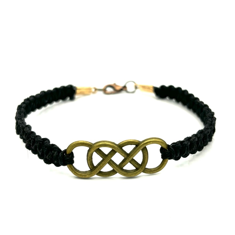 HAND CRAFTED Macrame Bracelet Black with Celtic Knot